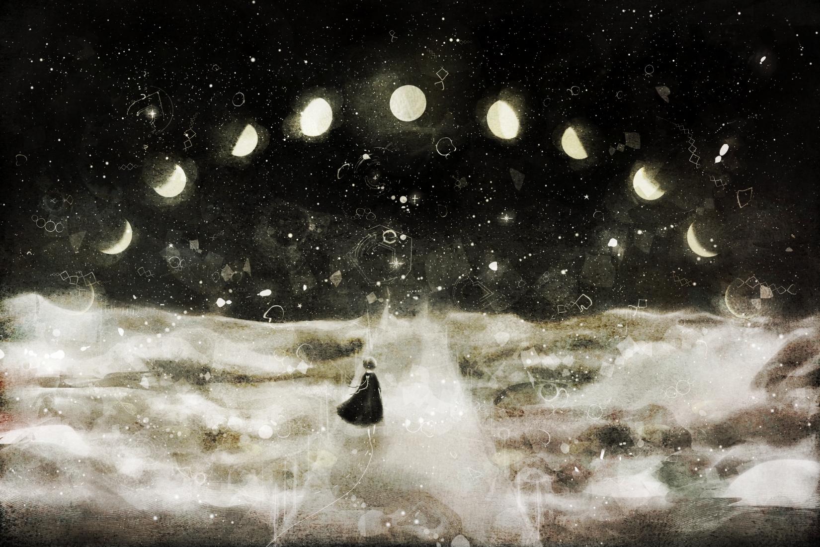 【P站美图】日本画师KATSUO作品，星星点点的银河少女梦。